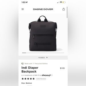 Black Dagne Dover Medium Diaper Backpack Bag